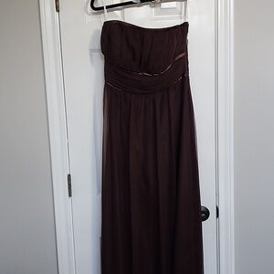 Thread Brown Strapless Floor Length Bridesmaid Dress Size 14​​​​​​